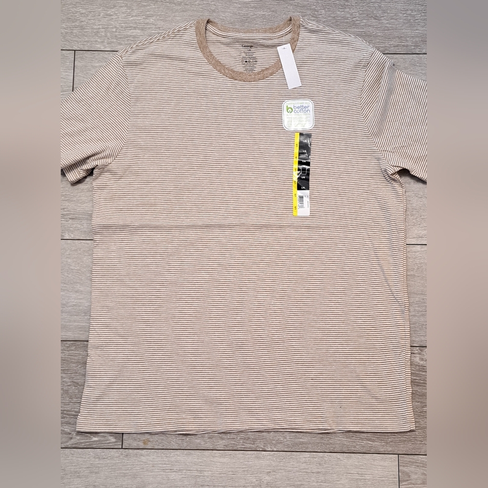 Brand New George Men's Striped Beige T-Shirt